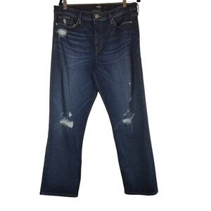Hudson Women's NICO Distressed Straight Jeans Sz 34